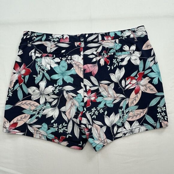 St Johns Bay Shorts Womens Size 16 Blue Floral Tropical Mid Rise Floral Beach - Picture 8 of 10